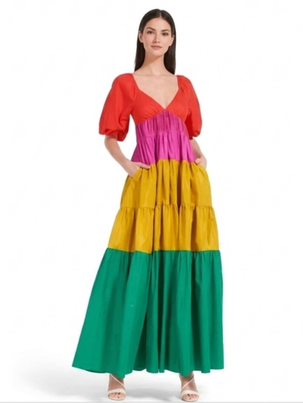 NWT Staud Meadow Colorblock Maxi Dress